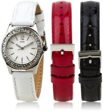 Montre Femme Guess W0092L1 Coffret Avec 3 Bracelets en Cuir Interchangeables