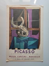 Pablo Picasso Affiche Exposition 1959 Musée Cantini Mourlot Exhibition Poster