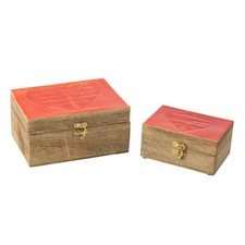 Lot de 2 Boîtes Déco en Bois