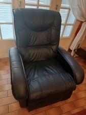 FAUTEUIL RELAXANT EN SIMILI CUIR NOIR lot de deux fauteuils