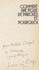 PONGE (Francis). Comment une figue de paroles et pourquoi. Flammarion, coll. Di