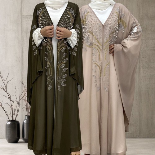 Abaya noire papillon strass - noire,