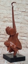 Dali Style Bronze Guitare Statue Surréaliste Moderne Œuvre Main Fabriqué Fonte O