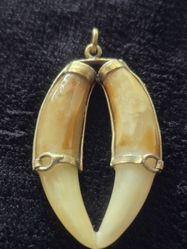 Pendentif double dent vintage - pendentif,