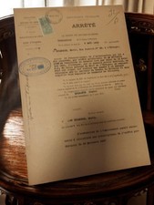 Ancien document vintage arrêté préfectoral Marseille Bouches-du-Rhône 1930-1940