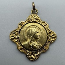 Medaille religieuse ancienne " Sainte Vierge " - Plaqué Or