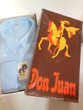 Pur vintage ancienne chemise homme Don Juan neuve bleu TERGAL T 46/48 B9