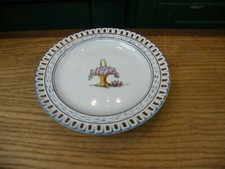 Rovina Epinal Jean Schmitt Assiette à Talon ajourée Panier Fleuri