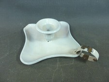 Ancien bougeoir en métal émaillé blanc rat de cave vintage 