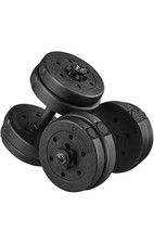 Kit d'haltères Musculation 15 kg Set d'haltères Réglables Noir