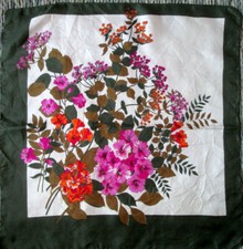 - HARBIER Foulard  soie TBEG  vintage scarf 67 X 67 cm