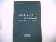 catalogue ancien ferrures à billes et galets pour portes à coulisses