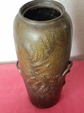 vase art nouveau Décor Fougères Et Scarabées Signé Frédéric DEBON