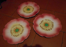 3 assiettes barbotine art