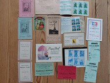 ?  Lot de vieux papiers anciens – documents, invitations, billets & publicité