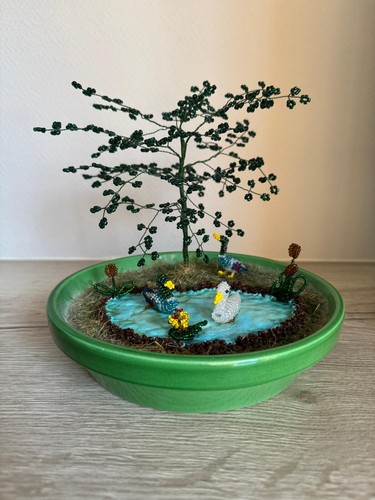 Décoration canard perle - canard, en