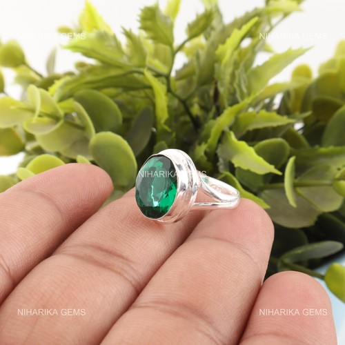Bague solitaire sœur - bague, vert