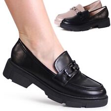 Chaussures Femme Plateforme Basses Mocassins Chunky à Enfiler Semelle Profilée