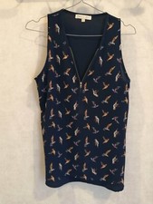 Blouse bleu marin motifs