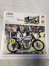 Norton 500 International 1939 fiche carte moto de collection Atlas