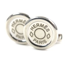 Boutons de manchette HERMES série bouton forme ronde AG925 argent homme Ex+