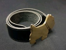 Ceinture vintage cuir noir