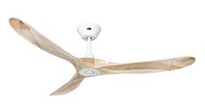 Ventilateur plafond Télécommande Moteur DC ECO GENUINO Blanc & Bois clair 152 cm