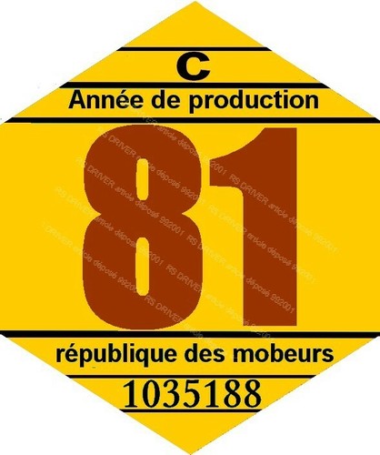 Vignette 1981 pour mobylette - vignette,