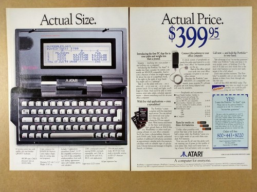 1989 atari portfolio palmtop - atari,