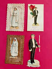 Lot de 4 canivets  images pieuses anciennes COMMUNION