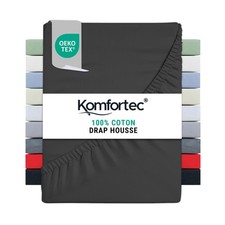 Drap Housse Lit 140x200 cm - Jersey 100 Coton 135g/m² - Certifié Oeko-Tex - B...