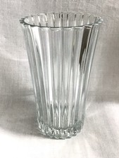 TRÈS GRAND VASE À FLEURS ANCIEN EN VERRE TRANSPARENT Hauteur 24 cm VINTAGE 1960