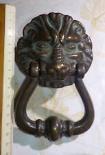 Poignée Tête De Lion Heurtoir décoration pour Porte en Bois bronze patiné
