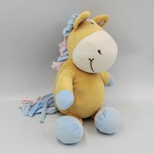Doudou cheval beige bleu rose