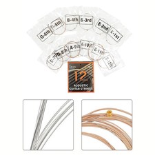 Cordes guitare 12 cordes 12,7* 11*1,6 cm 12 pi??ces ton riche et chaud