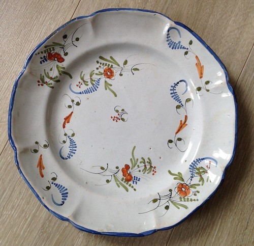 Belle assiette faience xixéme - belle,