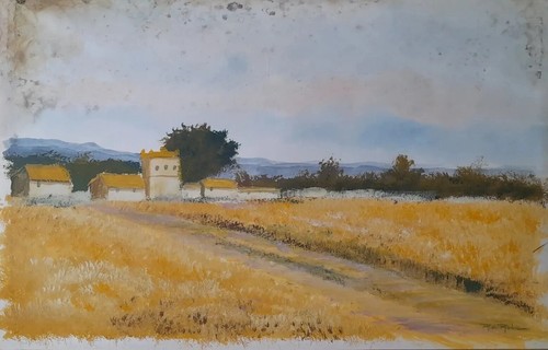 Peinture xxe gouache papier - peinture,