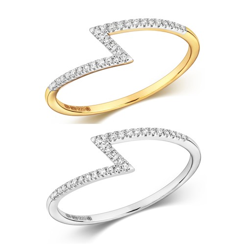 Bague femme blanc - or, 9