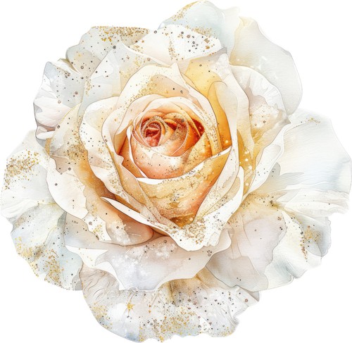 Aquarelle fleur dorée - , cm