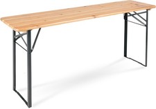 Table de Jardin Terasse Pliable Bois Extérieur Meuble Camping Bière Balcon 177cm