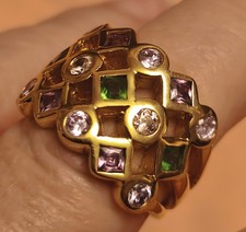 Bague Maty Plaqué Or Pierres