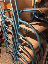 Chaise d'école vintage Mullca 510 métal et bois