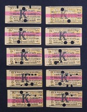 10 anciens ticket Paris Métro