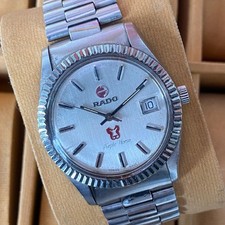 RARE RADO Purple Horse Automatique Lunette cannelée Argent Montre Homme...