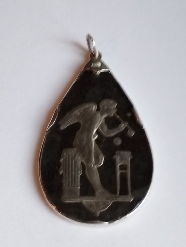 Ancien pendentif verre moule - ancien,