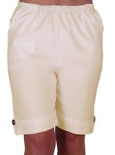 Aux Femme élastique décontracté Capri Shorts Bermuda Crop Pantalon uni d'été