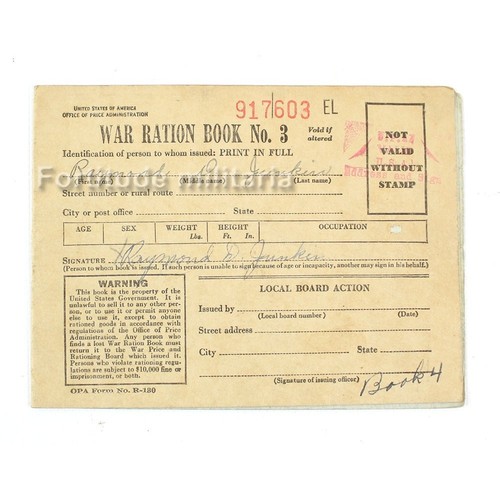 Livret coupons war ration - ",