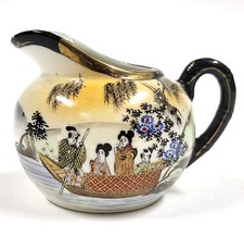 Vintage Antique Kutani Torii Roku Porcelaine Crémier 1920s-40s Geisha AZ762