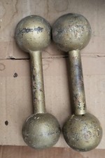 2 anciennes halteres Fonte l 1.5 kg chacune deco musculation vintage