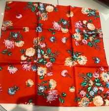 Foulard rouge fleuries kenzo - foulard,